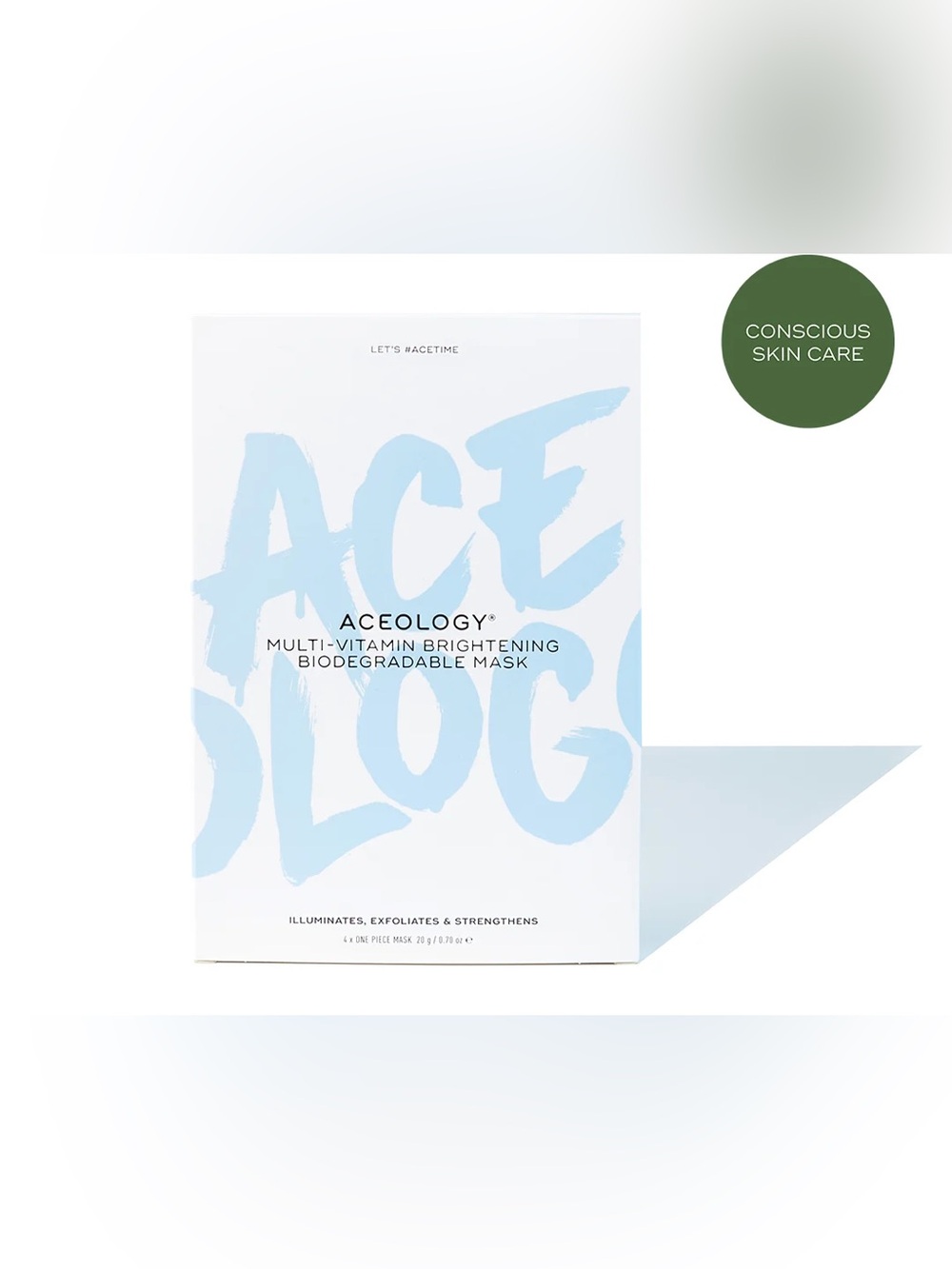 Aceology MULTI-VITAMIN BRIGHTENING BIODEGRADABLE MASK 4-PACK